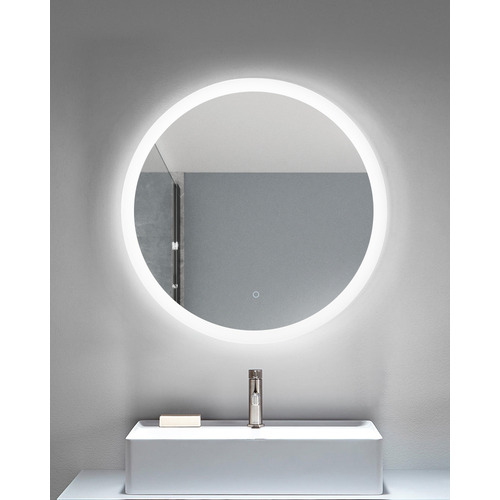 Expert Homewares Silver Bettencourt Round LED Bathroom Mirror